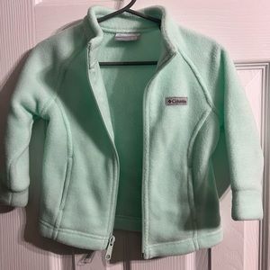 Columbia Fleece Jacket, mint colored.